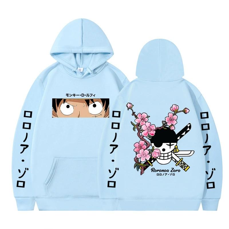 ONE PIECE Anime Hoodie Roronoa Zoro Hoodie Streetwear Hooded Sweatshirt Men Women Cosplay Sports