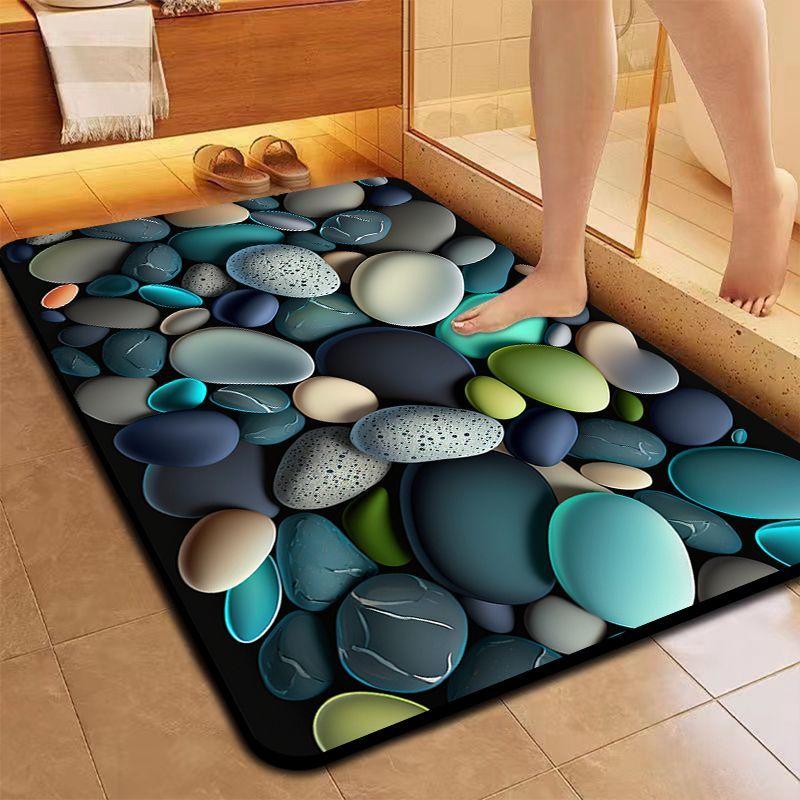 Tappetino da bagno morbido in fango di diatomee ad asciugatura rapida e assorbente d'acqua, tappetino da bagno antiscivolo, tappetino per piedi per bagno/toilette
