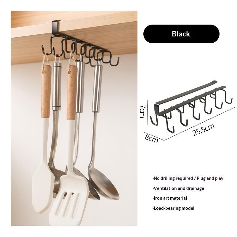 Heavy Duty Adhesive Storage Hook Rack 12 Hooks No Drilling Multiuse Organizer for Wardrobe Kitchen Cup Cabinet Bathroom