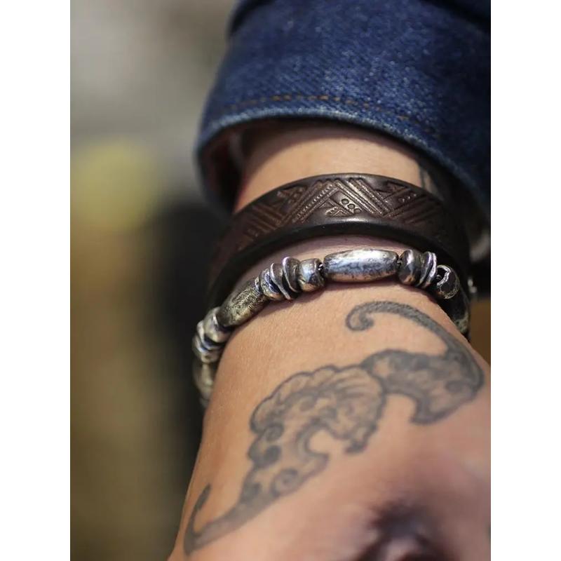'stubborn Stone' Snake Bone Bracelet American Turquoise Nomad Style Retro Jewelry