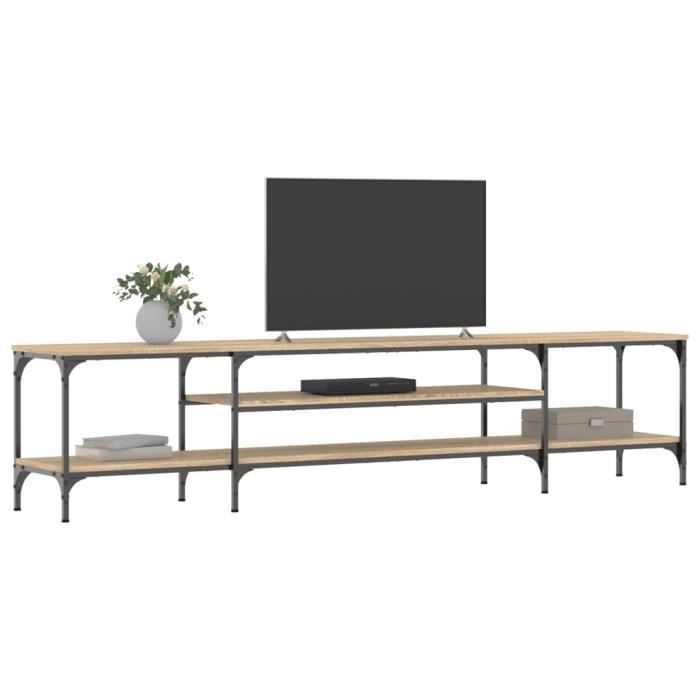 VidaXL TV Cabinet Sonoma Oak 201x35x45 Cm Engineered Wood and Iron 831814