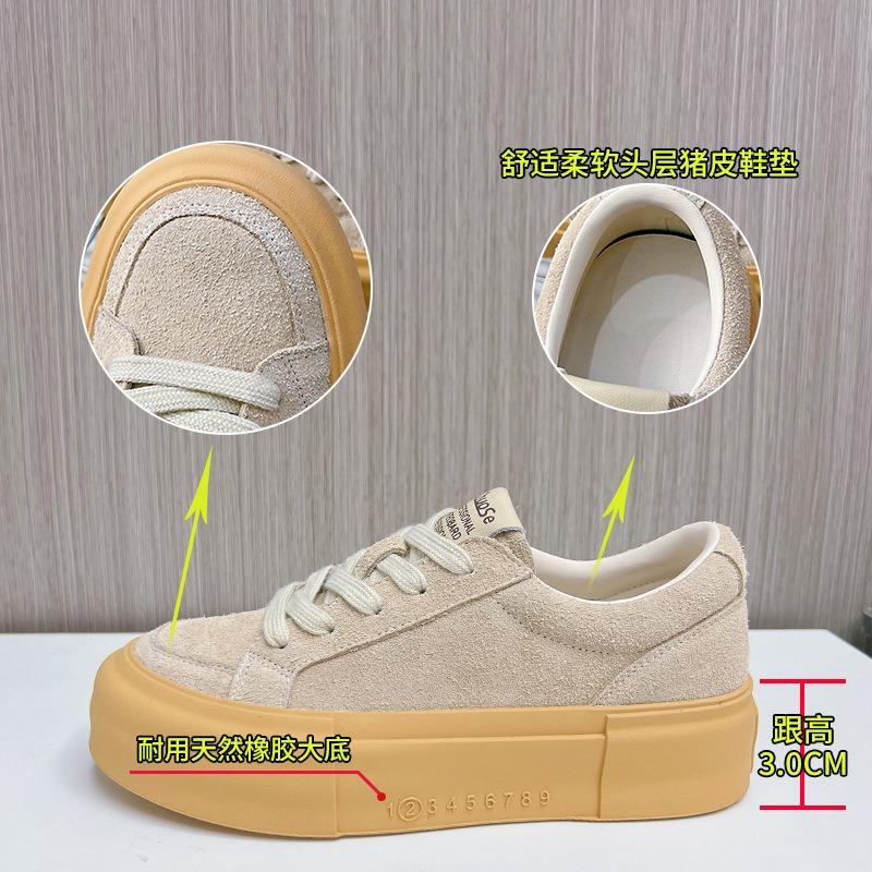 Leather Little White Shoes Women's Spring New Platform Sports Board Shoes Women's Versatile Casual Shoes Retro Fashion Women's Shoes