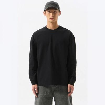 Black Graphic Long Sleeve T shirT Black cwTas25214bkx