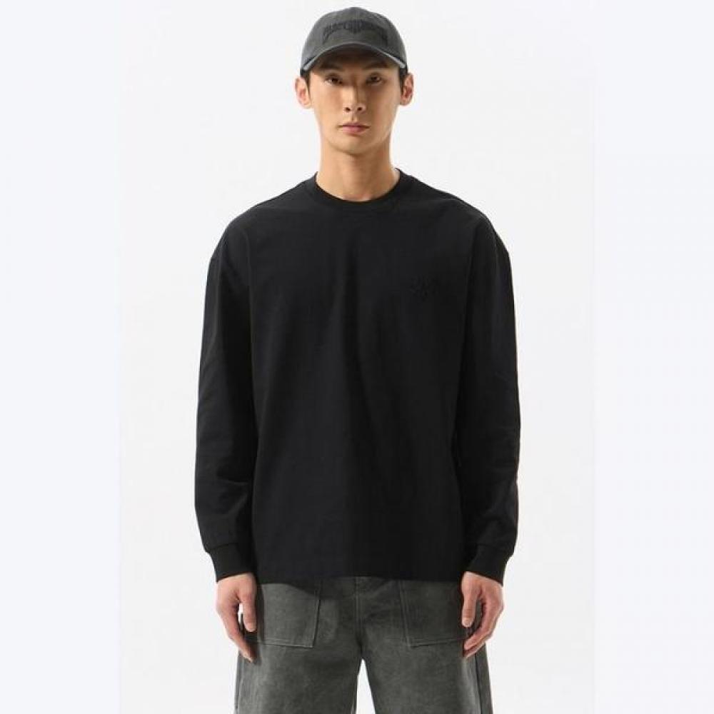 CusTomellow Black Graphic Long Sleeve T shirT Black cwTas25214bkx Black/95