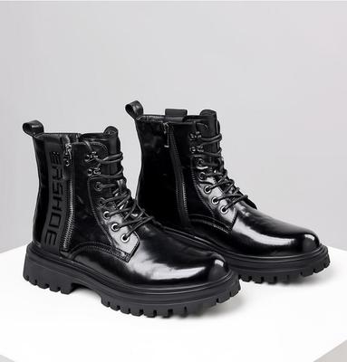 Winter Punk Style Microfiber Leather Motorcycle Boots High Top Mens Casual Shoes Versatile Classics Male Ankle Boots Warm