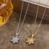 Trendy Titanium Steel Snowflake Necklace for Women, Elegant and Durable with a Unique Design and Clavicle Length.