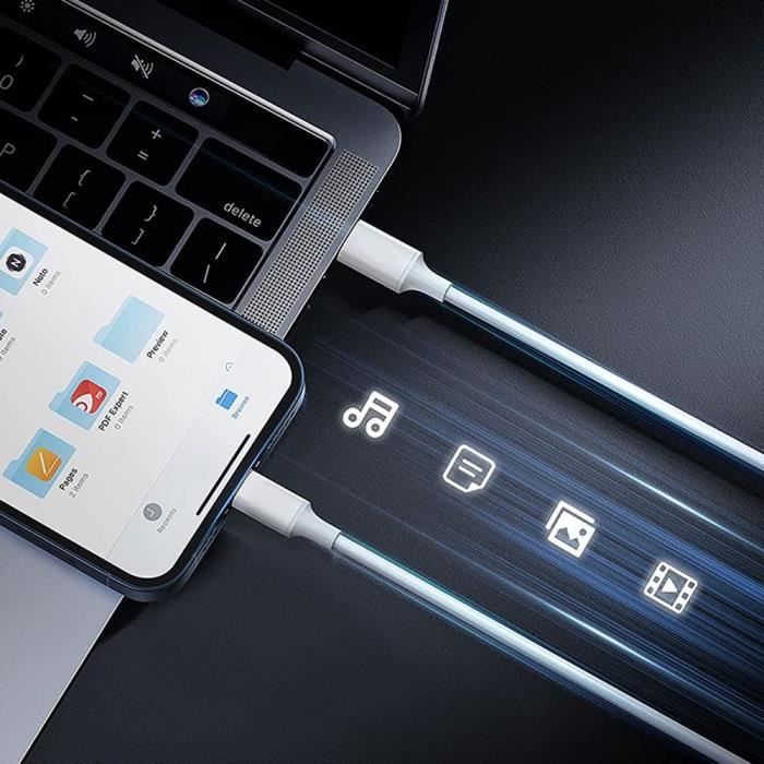 USB-C To Lightning Cable for iPhone 14 - 14 Pro-14 Plus-14 Pro Max White 1 Meter