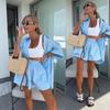 Western Style New Fashion Casual Loose Short sleeve Shirts Shorts Set Shirt Shorts Suit Set