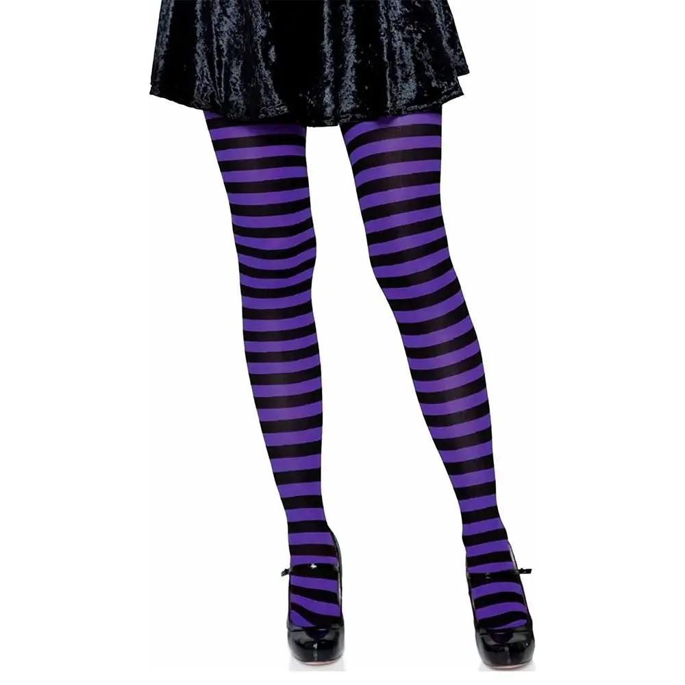 Sweet Striped Pantyhose Cosplay Elastic High Stockings Over Knee Dance Clubwear Stocks Women Girls