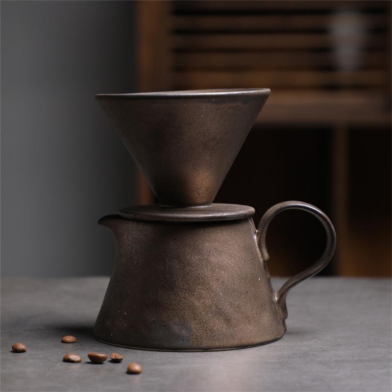 Ceramic Coffee Pot Set Pour-over Coffee Dripper Sharing Pot Funnel Coffee Filter Holder Teapot Filter Pots Moka Pots Coffeeware