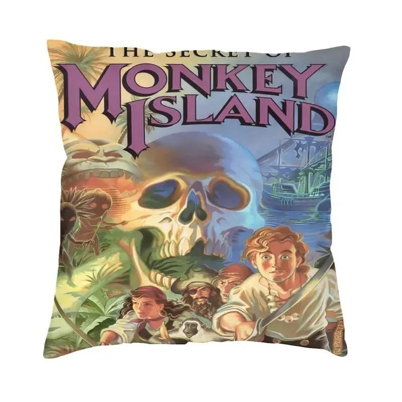 La Copertina del Cuscino The Secret Of Monkey Island Stampa 3D su Entrambi i Lati Custodia per Cuscino da Pavimento per Divano Custodia per Cuscino Gioco d'Azione Avventura