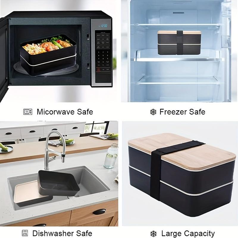 Lunch Box Set with Insulated Bag Food Container with Cutlery Microwave Safe Bento Box Stackable Dividers for Travel Picnic Offic