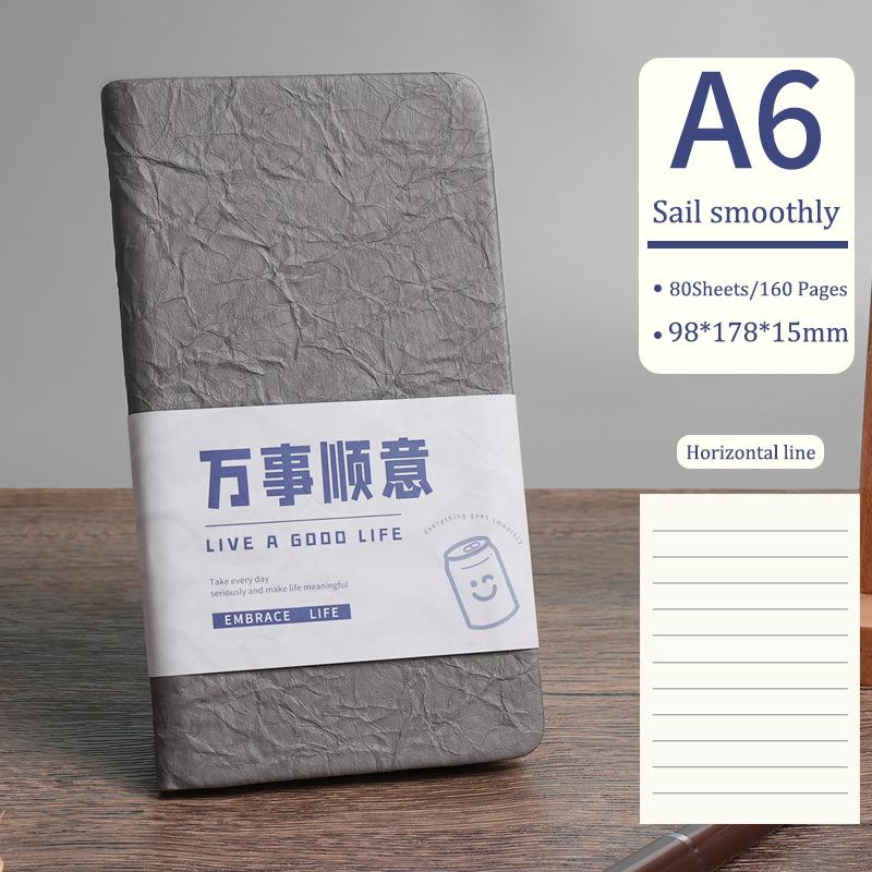 Colorful A6 Hardcover Notebook,Horizontal Line Pages.80 Sheets/160 Pages/Book 70GSM,Office Students Supplies