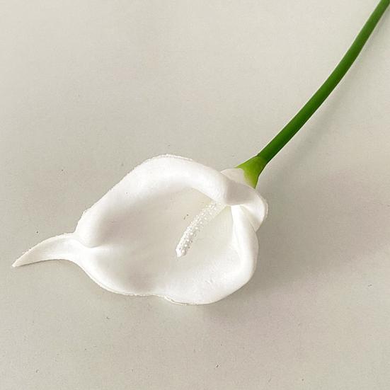 Real Touch Artificial Calla Lily Flower 13.4" Lifelike Faux Flower Branch for DIY Wedding Bouquet Home Indoor Table Centerpiece