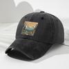 Mountain River Forest Graphic Baseball Cap Unisex Polyester Washed Outdoor Casual Adjustable Hat