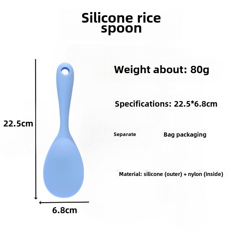 Cuillère à riz et spatule en silicone antiadhésif - Doux pour les casseroles, idéal pour remuer le riz - Ustensile de cuisine