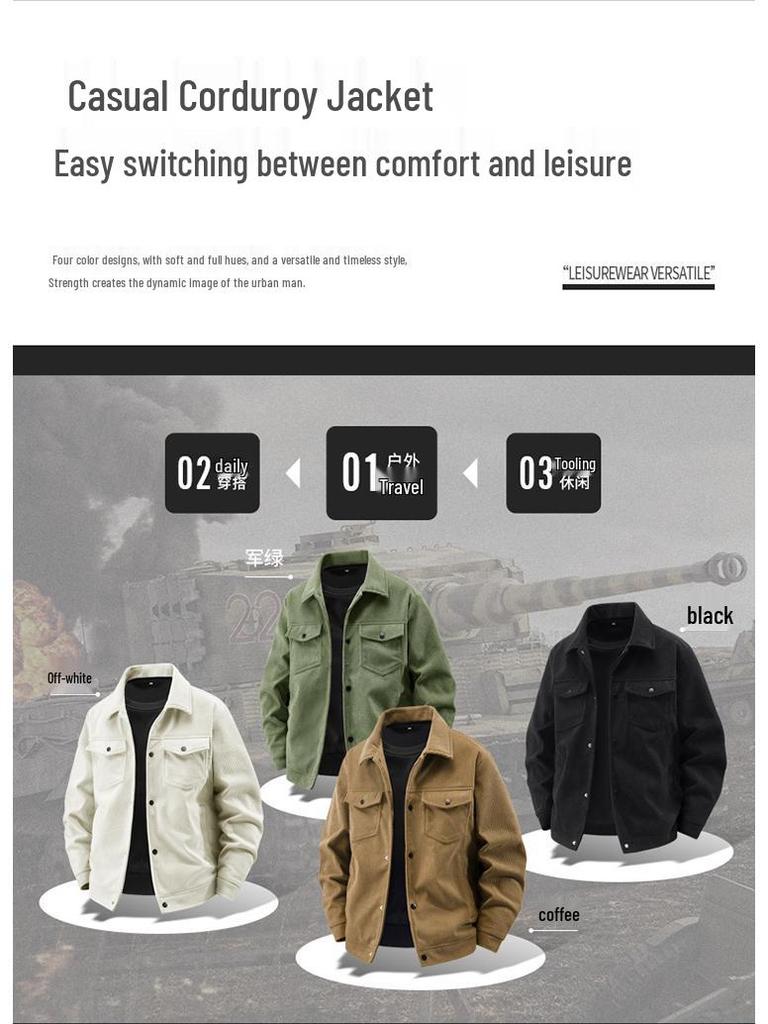 Men's Trendy Corduroy Jacket: Autumn & Winter Casual Lapel Coat