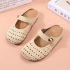 Vintage Dicke Plateau Atmungsaktive Geschlossene Zehen Halbschuhe Damen Outdoor Slip-On Sandalen