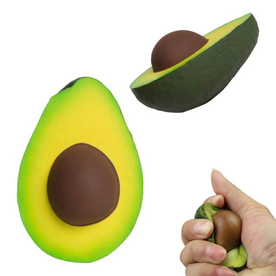 Simulated Half Avocado Stress Ball Toy Slow Rebound Fruit Squeeze Fidget Toy Anxiety Relief Soft Stress Ball Pinch Sensory Toy