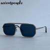 Steampunk Metal Square Sunglasses Men  Luxury Brand Vintage Double Beam Driving Sunglass Trendy Punk Shades For Male UV400