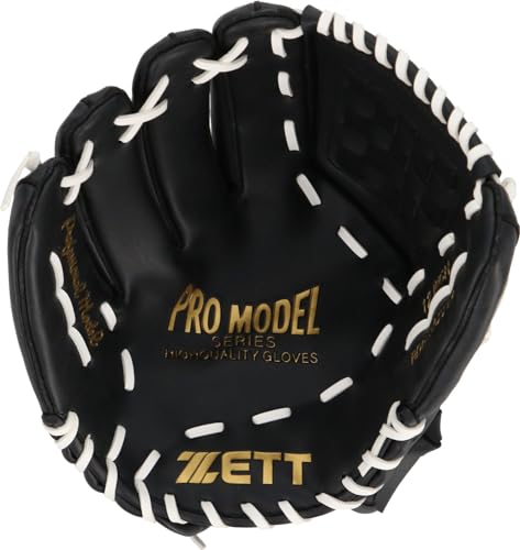 [Amazon.co.jp Exclusive] ZETT Catch Ball Glove for Beginners with Shock Absorbing Pads, 12-inch, Left-Handed Throw, Black and White, BDG3522A