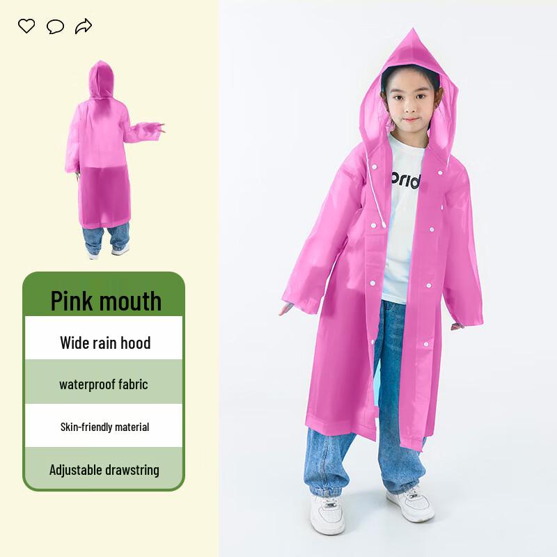 Kids' EVA Transparent Rain Poncho