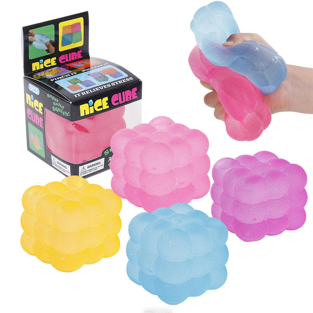 Schylling Needoh Nice Cube Sensory Fidget Squishy Stress Relief Anti-Anxiety Squeeze Toy For Relaxation And Mindful Play