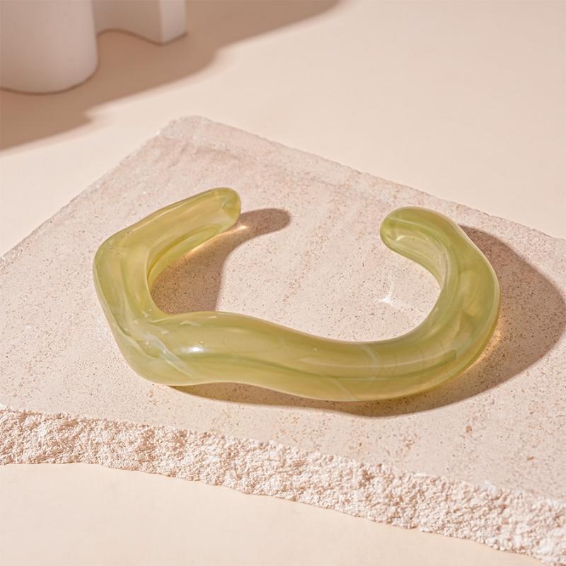 

Уникальные неровные акриловые браслеты-манжеты для женщин, простые текстурные многоцветные геометрические открытые браслеты, женские украшения