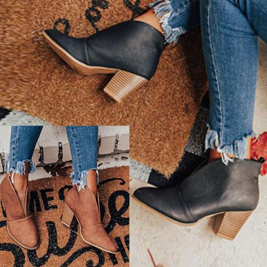 v shaped ankle boots