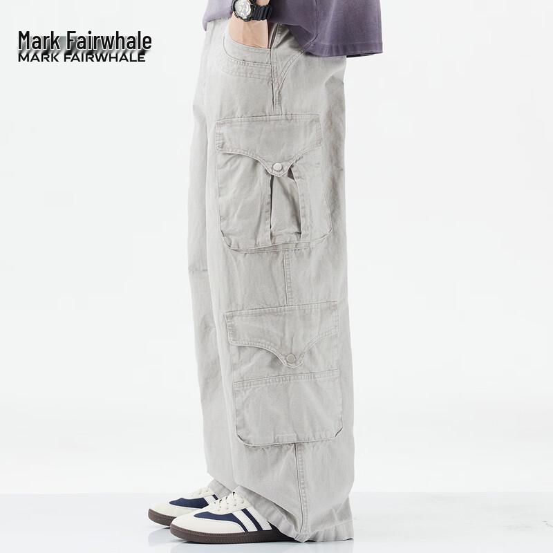 Mark Fairwhale Men's Multi-Pocket Loose Fit Cotton Cargo Pants
