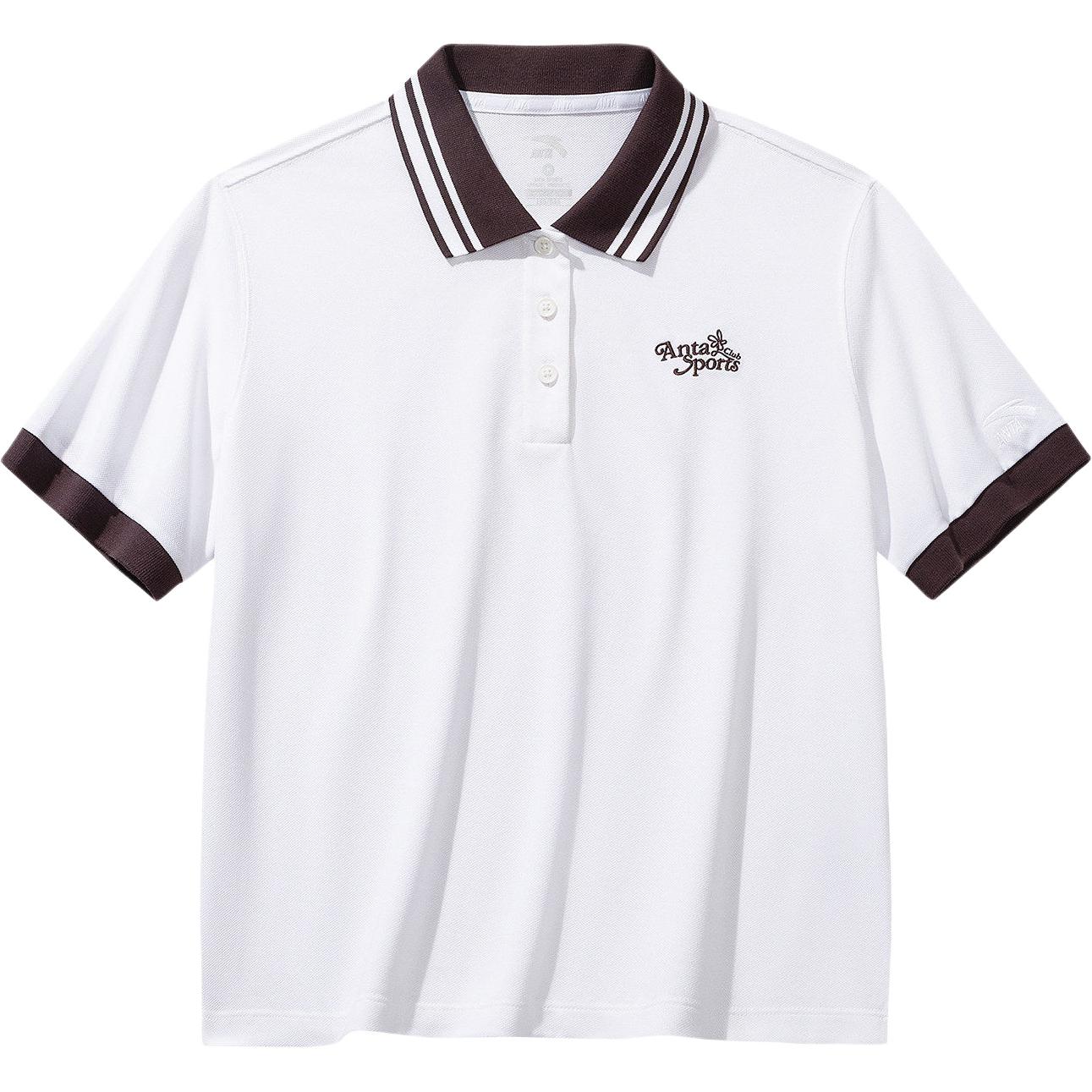 

Anta Striped Letter Minimalist Versatile Casual Short Sleeve Polo Shirt Women tops 162628111-1 2XL