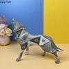 Colorful Graffiti Wolf Sculpture Desk Decoration Painted Crafts Animal Statue Ornaments Modern Home Decor Colorful Graffiti Wolf