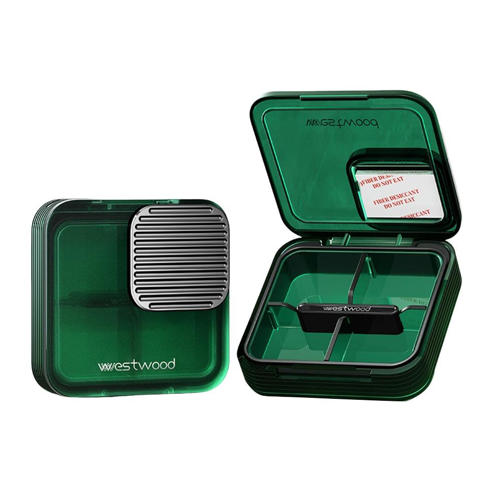 4 Fächer Medizinaufbewahrungsbox Feuchtigkeitsgeschützt Große Kapazität Pillenorganizer Versiegelt mit Deckel Tablettenbehälter für Zuhause & Reisen