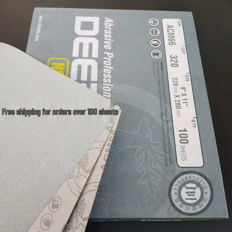 

DEERFOS KA161 Sandpaper - Woodworking & Metal Grinding, Rust Removal, Durable Cloth Base, Imported Sheets.