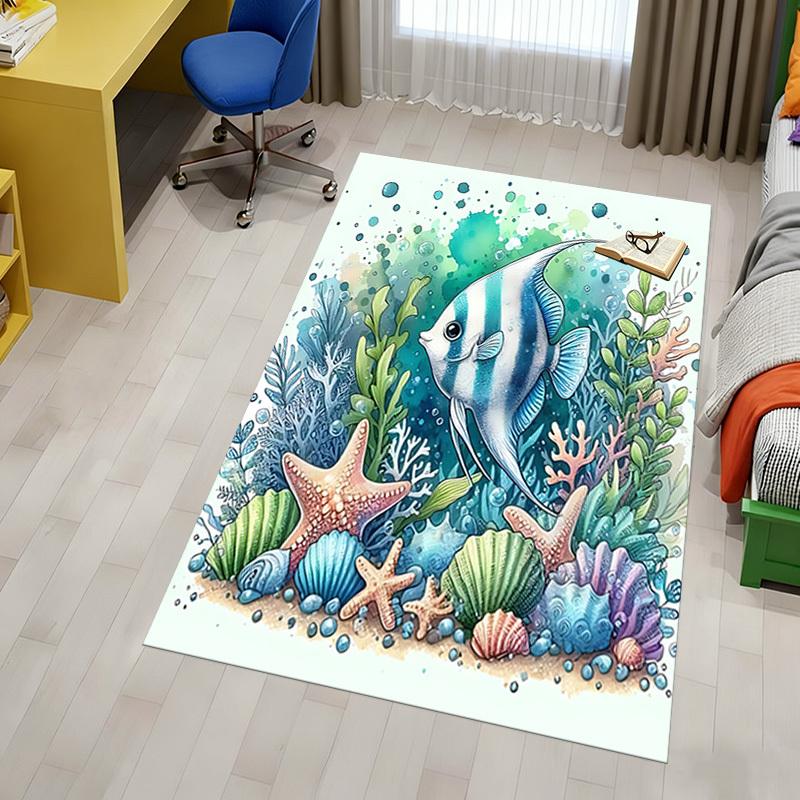Ocean Marine Pattern Area Rug, Office Carpet Indoor Outdoor Entrance Doormat, Non-Slip Soft And Comfortable, Living Room, c122079