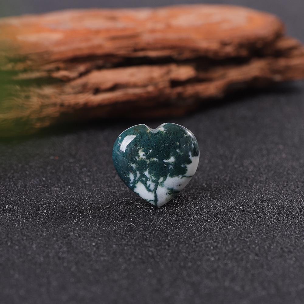 8x20mm Natural Stone Peach Heart Pendant - Crystal, Jade, Agate Gem for DIY Jewelry