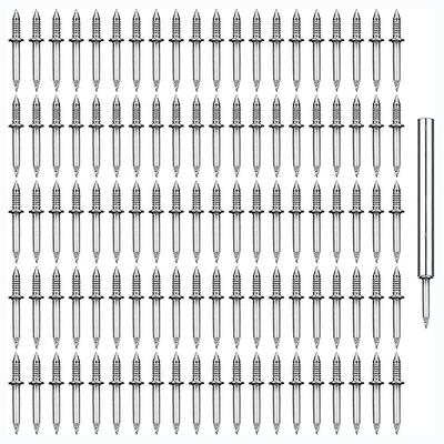100Pcs Carbon Steel Double-Headed Nails Silver Skirting Thread Seamless Nail Invisible Security Screws Solid Wood Baseboard