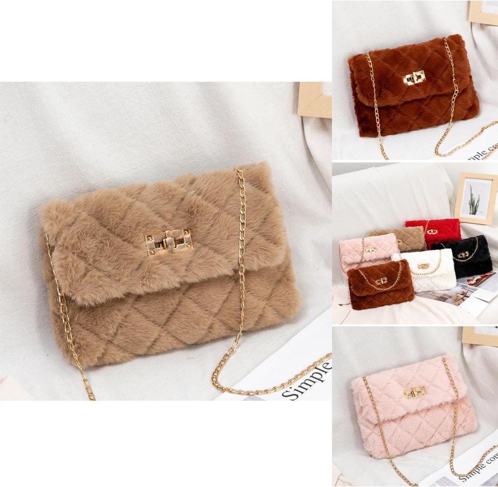2022 Ladies Bag Sweet Style Plush Small Square Bag Wholesale Lipstick Bag Phone Bag
