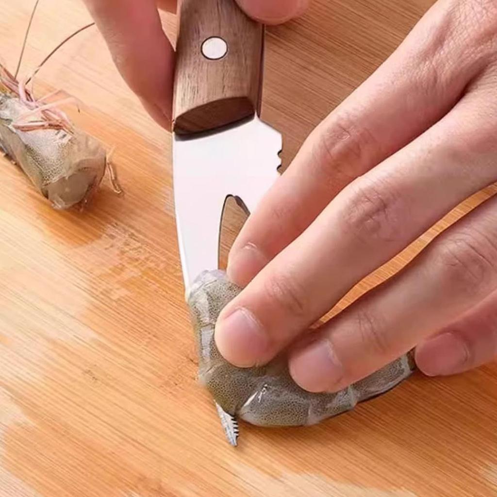 Peel Shrimp Tool Multi Functional Stainless Steel Shrimp Peeler Shrimp Line Cutting Scraping Digging Fish Scale Knife