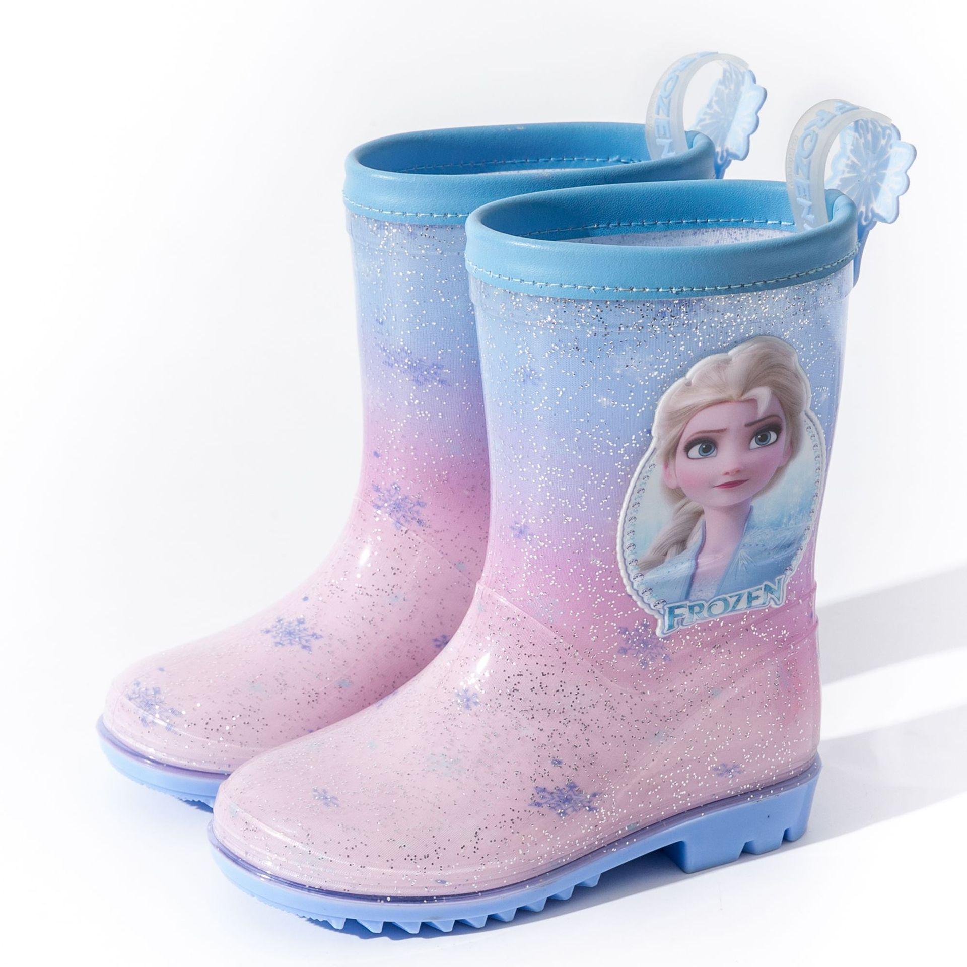 

Детские резиновые сапоги Frozen для девочек, всесезонные, мультяшные, с принцессой Эльзой, дождевая экипировка для девочек, для малышей, детский сад 31【Inner Length21.29cm