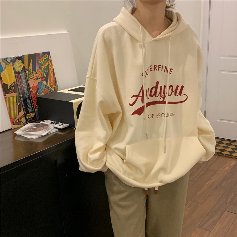 Pique Cotton Oversize Hooded Sweatshirt - Double-Layer Casual Loose Fit