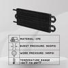 Transmission Oil Cooler, Universal 4 Pass Tube and Fin Design, Compatible with Ford, Chevrolet &Dodge Ram- Black- Aluminium
