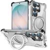 For Samsung Galaxy S24 S25 S26 Ultra Transparent Aluminum Alloy Frameless Case For Magsafe 360°Rotate Magnetic Shockproof Cover