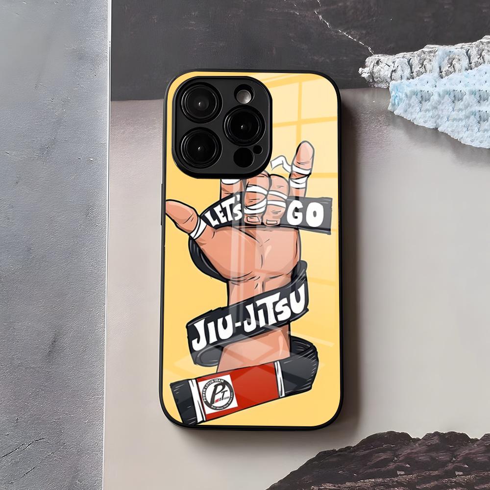 

BJJ Brazilian Jiu Jitsu Phone Case For IPhone 17 Air 16 E Pro Max 15 14 13 Mini 12 Pro 11 Max Plus Black Glass Cover iPhone 13