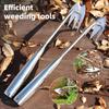 Heavy Duty Weed Puller Stainless Steel Garden Weeding Tool with 3 or 4 Teeth Uprooting Manual Weeder with Long Handle