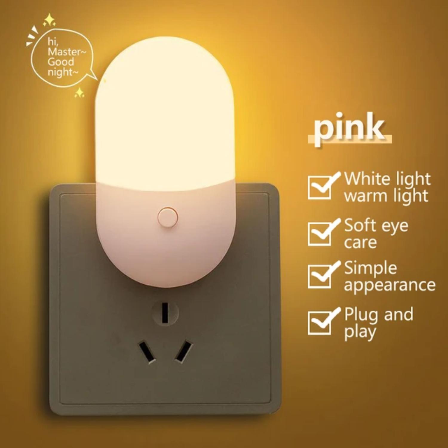 

Новый успокаивающий и милый мини-светильник-ночник со светодиодами - идеальный подарок для детей - обеспечивает мягкий свет, защиту глаз - вилка европейского стандарта Pink