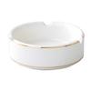 Elegant Ceramic Ashtray with Gold Trim for Hotels, Bars, Restaurants