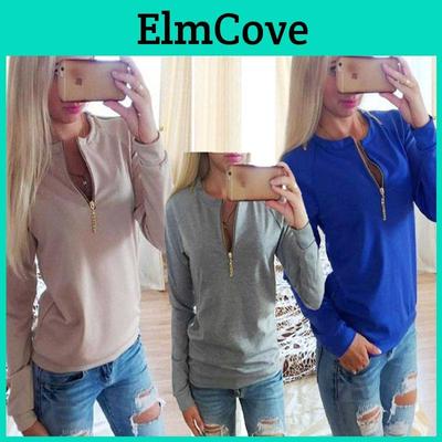 Elegant Women V Neck Casual Sweatshirt With Long Sleeves And Timeless Style
