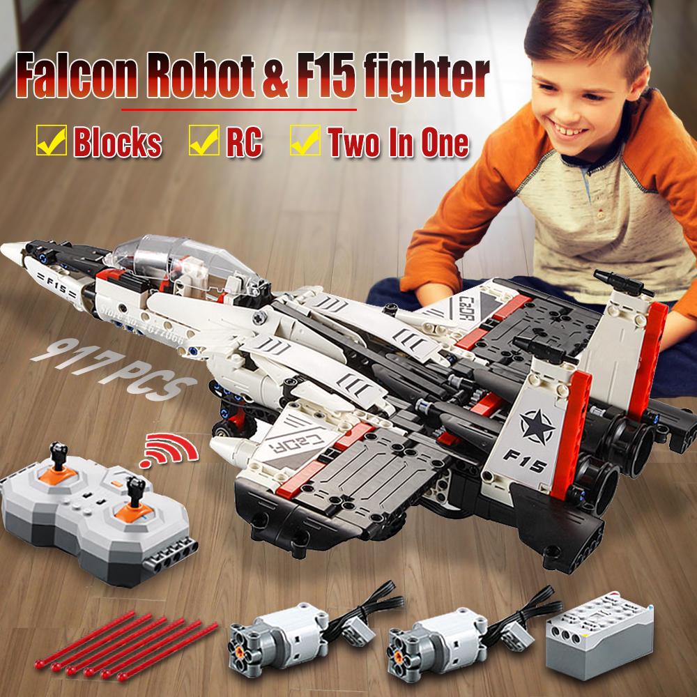 Buy Falcon Robot F15 Fighter 2 In 1 Remote Control Building Blocks ...