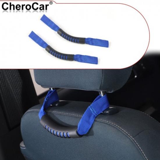2xBlue Seat Headrest Grab Handle Cover for Ford Bronco -25 Accessories